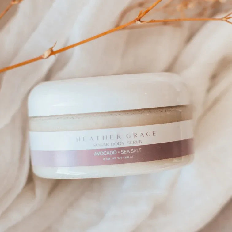 Sugar Body Scrub - Avocado Sea Salt - Heather Grace Skincare