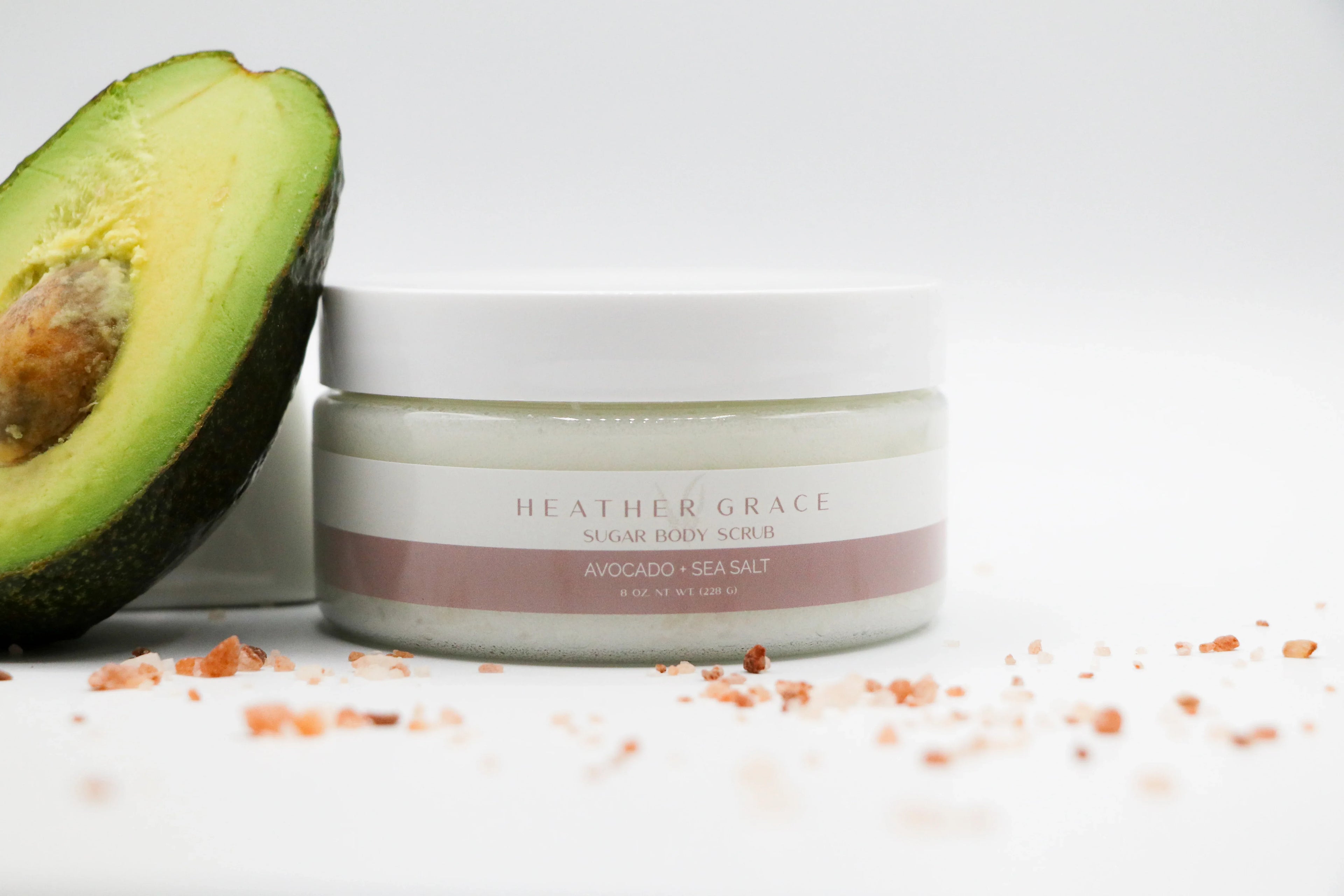 Sugar Body Scrub - Avocado Sea Salt - Heather Grace Skincare